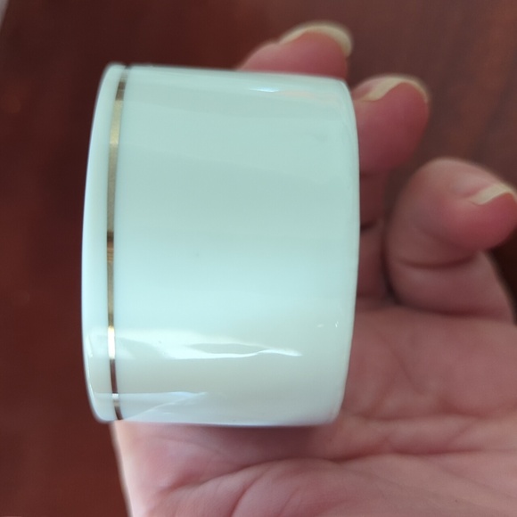 4 China Napkin Rings Rose Pattern Silver Trim - Picture 5 of 5